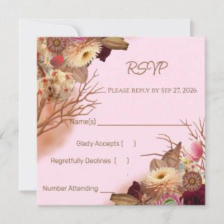 Förtrollad Sagolik Boho Vildblomma Bröllop RSVP