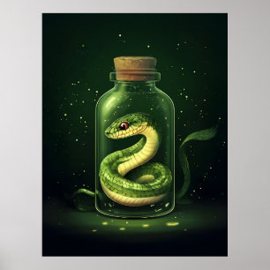 Förtrollad serpent i Glass Burk Poster