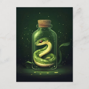 Förtrollad serpent i Glass Burk Vykort