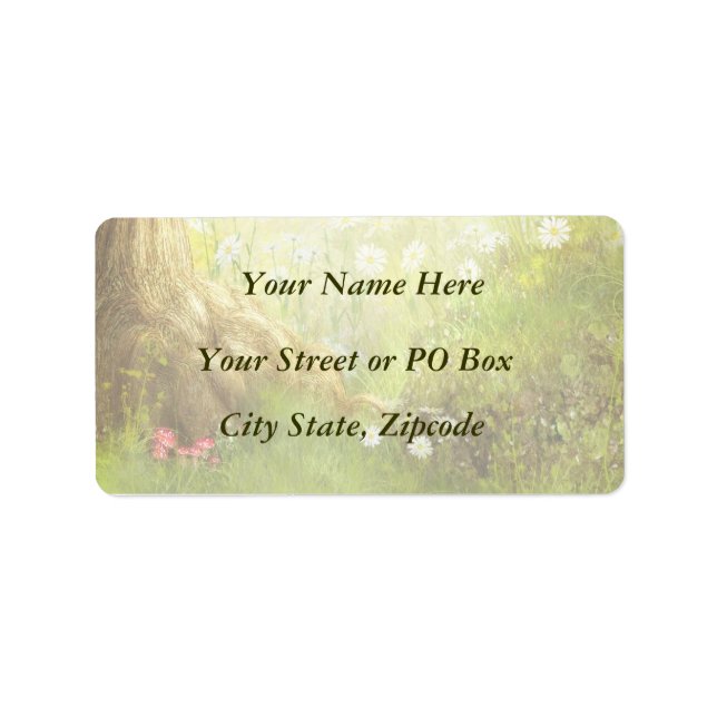 Förtrollad skog adressetikett (Framsidan)