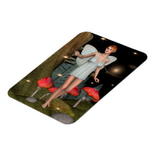 Förtrollad Skog Älv Svamp Fantasy Konst Magnet