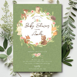 Förtrollad skog - baby shower inbjudningar