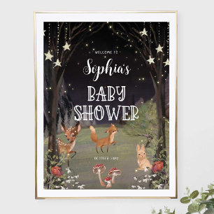 Förtrollad Skog Bebis Shower Välkomstskylt Poster