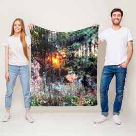 Förtrollad skog fleecefilt