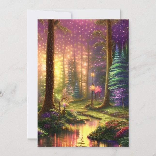 Förtrollad skog inbjudningar (Framsida)