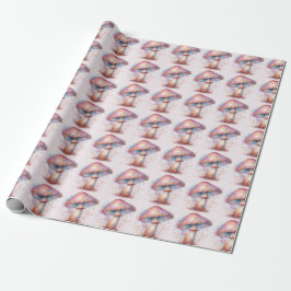 Förtrollad skog Iridescenta svampar Presentpapper