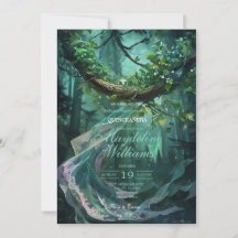 Förtrollad Skog Quinceañera Inbjudan