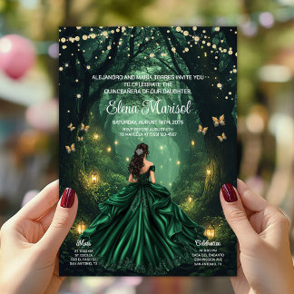 Förtrollad Skog Quinceañera Inbjudningar