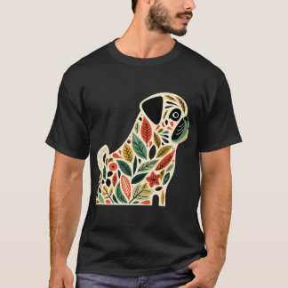 Förtrollad Skog Söt Pug Hund - Skandinavisk Folkku T Shirt