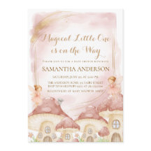Förtrollad Skog Svamp Baby Shower Inbjudan