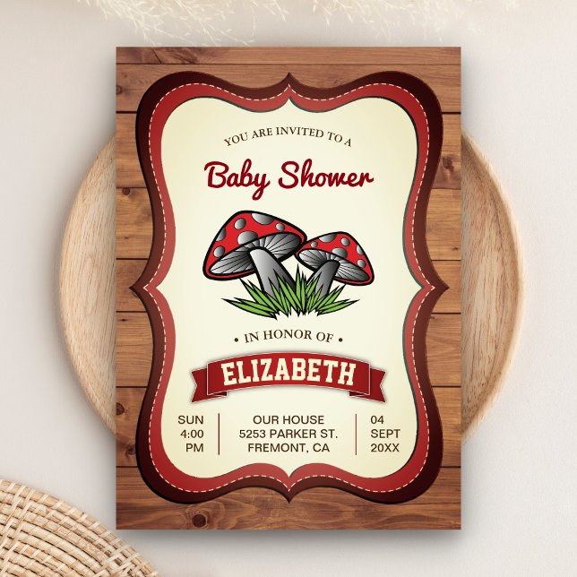 Förtrollad Skog Svamp Baby Shower Inbjudningar (Skapare uppladdad)
