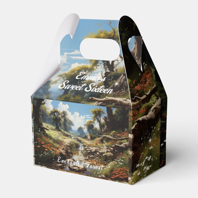 Förtrollad Skog Sweet 16  Groda Kaniner Hjort Presentaskar (Framsidan Sidan)