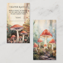 Förtrollad skog Toadstool Mushroom Diaper Raffle Visitkort