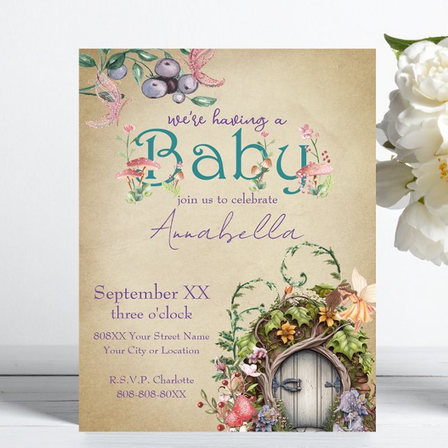 Förtrollad skogsälskädda på avverkat hus inbjudningar (Skapare uppladdad)