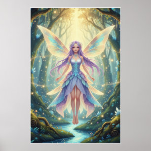 Förtrollad Skogsälva Magisk Fantasykonst Poster