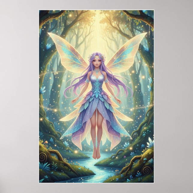 Förtrollad Skogsälva | Magisk Fantasykonst  Poster (Framsidan)