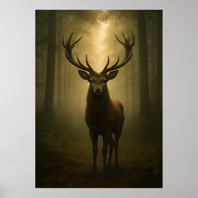 Förtrollad Skogshjort – Eterisk Vilda Djurs Konst Poster (Framsidan)
