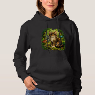 Förtrollad Skogskatt – Söt Realistisk Tecknad Katt T Shirt