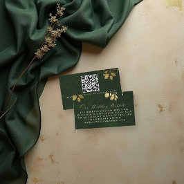Förtrollad Skogslöv Bröllopswebbplats QR-kod Tilläggskort