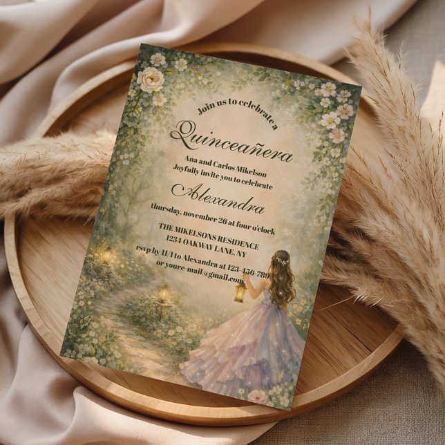 Förtrollad Skogsprinsessa Quinceañera Inbjudningar (Skapare uppladdad)