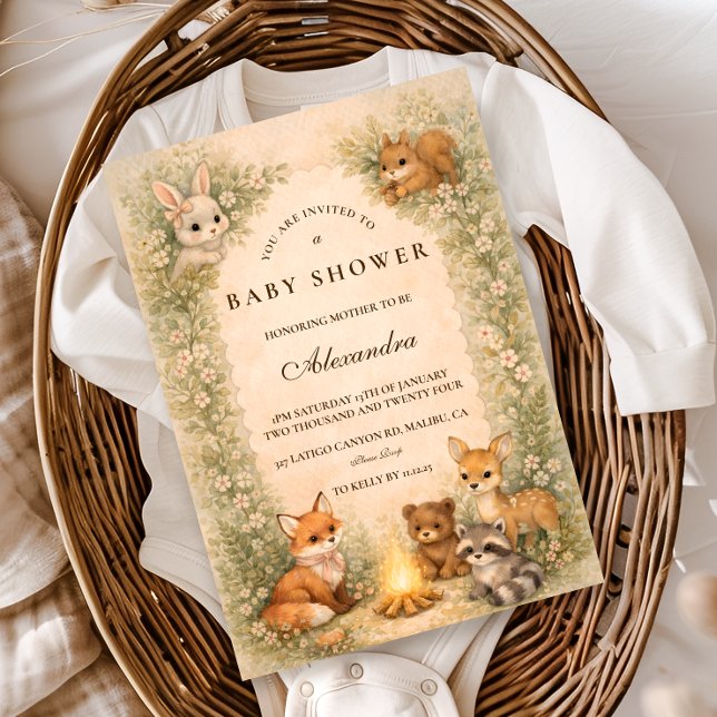 Förtrollad Skogsstuga Baby Shower Inbjudningar (Skapare uppladdad)