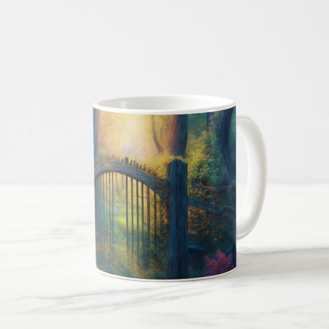 Förtrollad Skogsträdgård | Digital konst   Kaffemugg (Framsida höger)