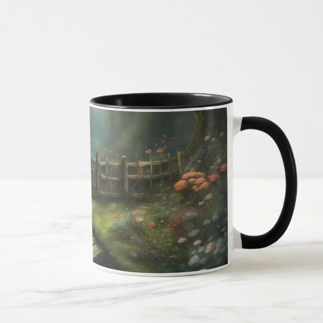 Förtrollad skogsträdgård fantasifull stig mugg (Höger)