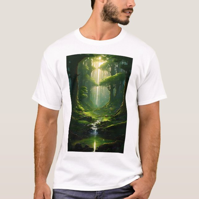 Förtrollad skogsväg t shirt (Framsida)