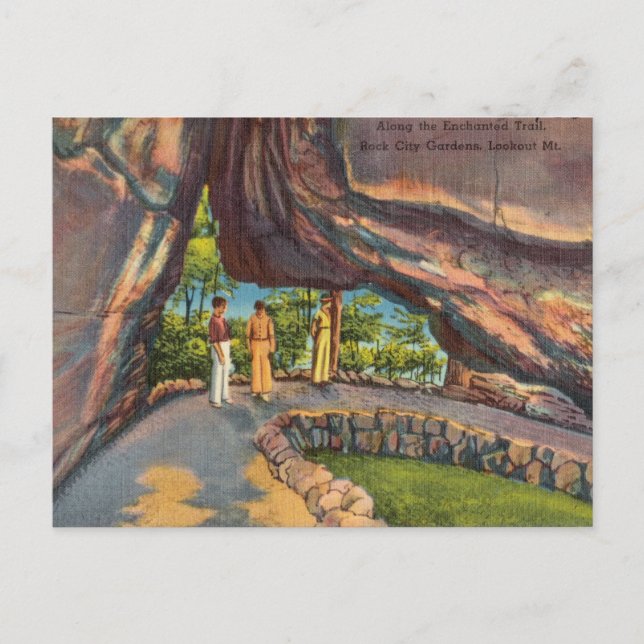 Förtrollad stig, Rock City Gardens,  Lookout Mt. Vykort (Framsida)
