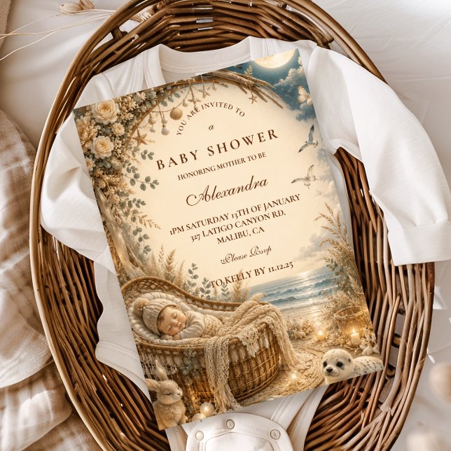 Förtrollad strand boho baby shower inbjudningar (Skapare uppladdad)