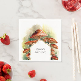 Förtrollad stuga Mushroom Birthday Pappersservett