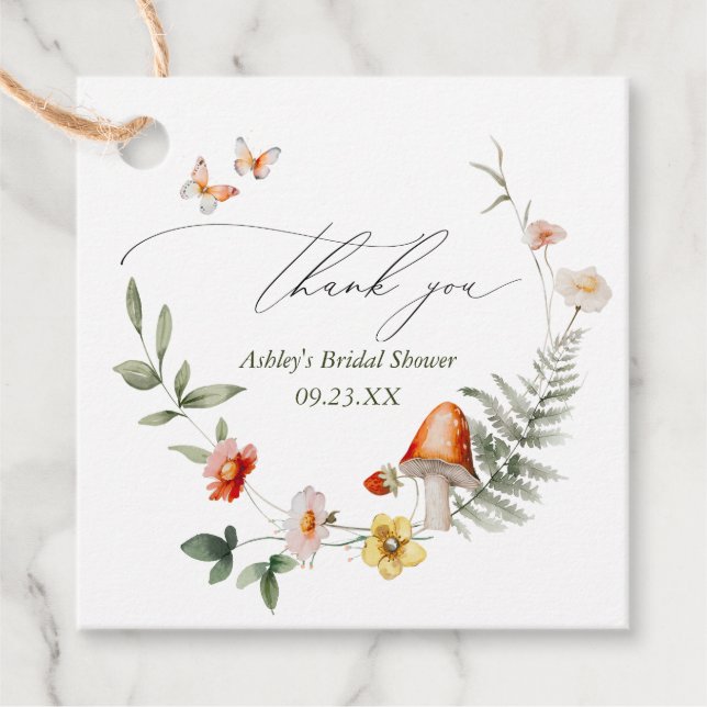 Förtrollad Svamp Bröllopsfest Gåvor Etiketter (Framsida)