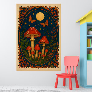 Förtrollad Svamp , Månbelyst Skog Drömsk Poster