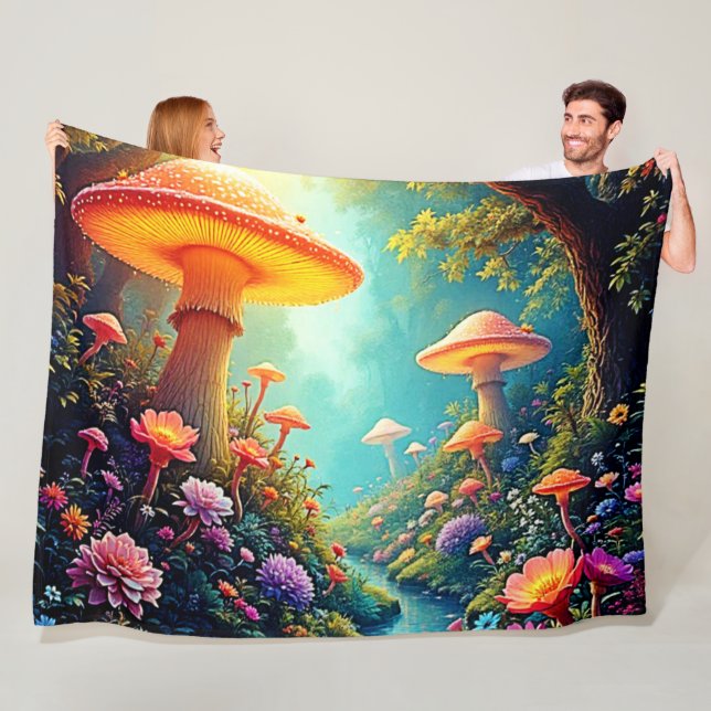 Förtrollad svampskog - Dream Fleecefilt (På plats)