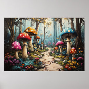 Förtrollad svampskog - Whimsical Fantasy Poster