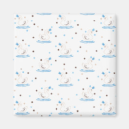 Förtrollad Svan Sjö Fairy Tale Crowned Svan Magnet