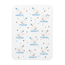 Förtrollad Svan Sjö Fairy Tale Crowned Svan Magnet