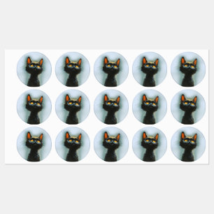 Förtrollad svart katt klistermärke