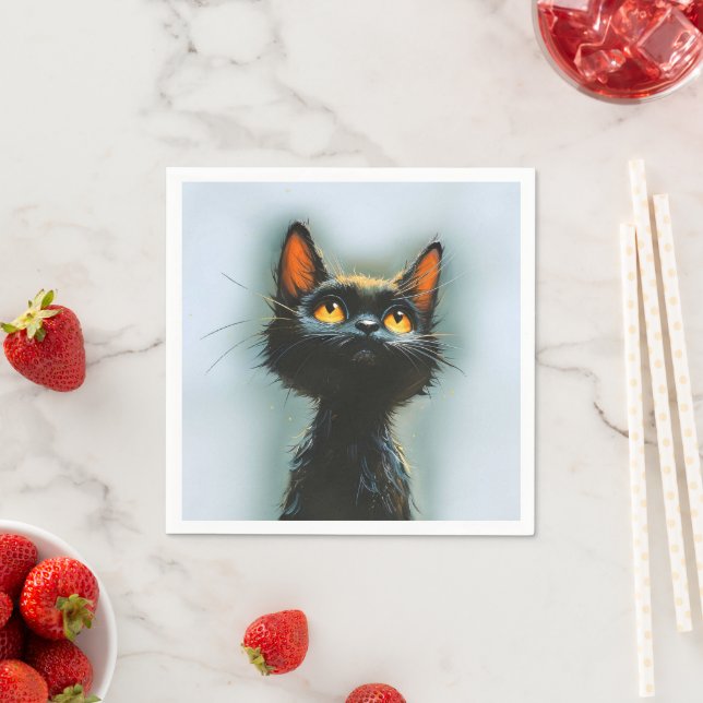 Förtrollad svart katt pappersservett (Insitu)