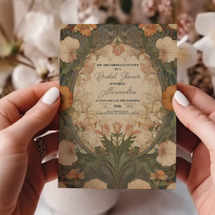 Förtrollad trädgård Art Nouveau bröllopsdusch Inbjudningar