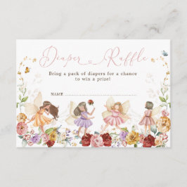 Förtrollad Trädgård Blommig Fe Babyblöja Lotteri Tilläggskort