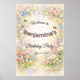 Förtrollad Trädgård Fjärilar & Blommor Fest Poster