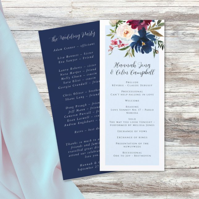 Förtrollad Trädgård Ljusblå Burgunder Marinblå Program (Skapare uppladdad)