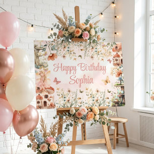 Förtrollad Trädgård Svamp Flickas 1-årsdag Poster