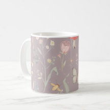 Förtrollad Trädgård Vildblomma Fjäril Whimsical