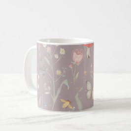 Förtrollad Trädgård Vildblomma Fjäril Whimsical Kaffemugg