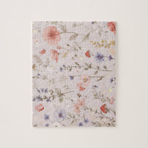 Förtrollad Trädgård Vildblomma Fjäril Whimsical Pussel