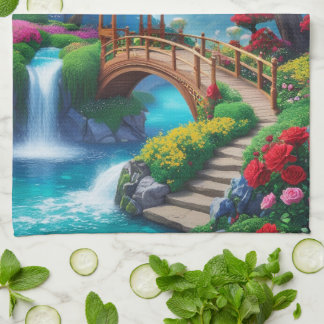 Förtrollad Trädgårdslandskap Kökshandduk