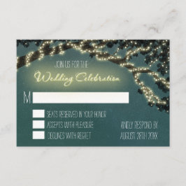 Förtrollad Trädgren Rustika Bröllop Svarskort OSA Kort