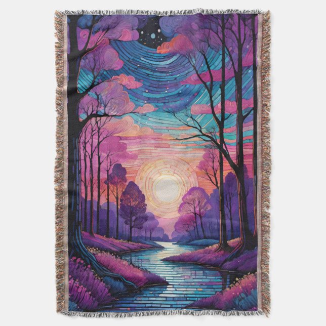 Förtrollad Twilight-skog Filt (Framsidan Vertikal)